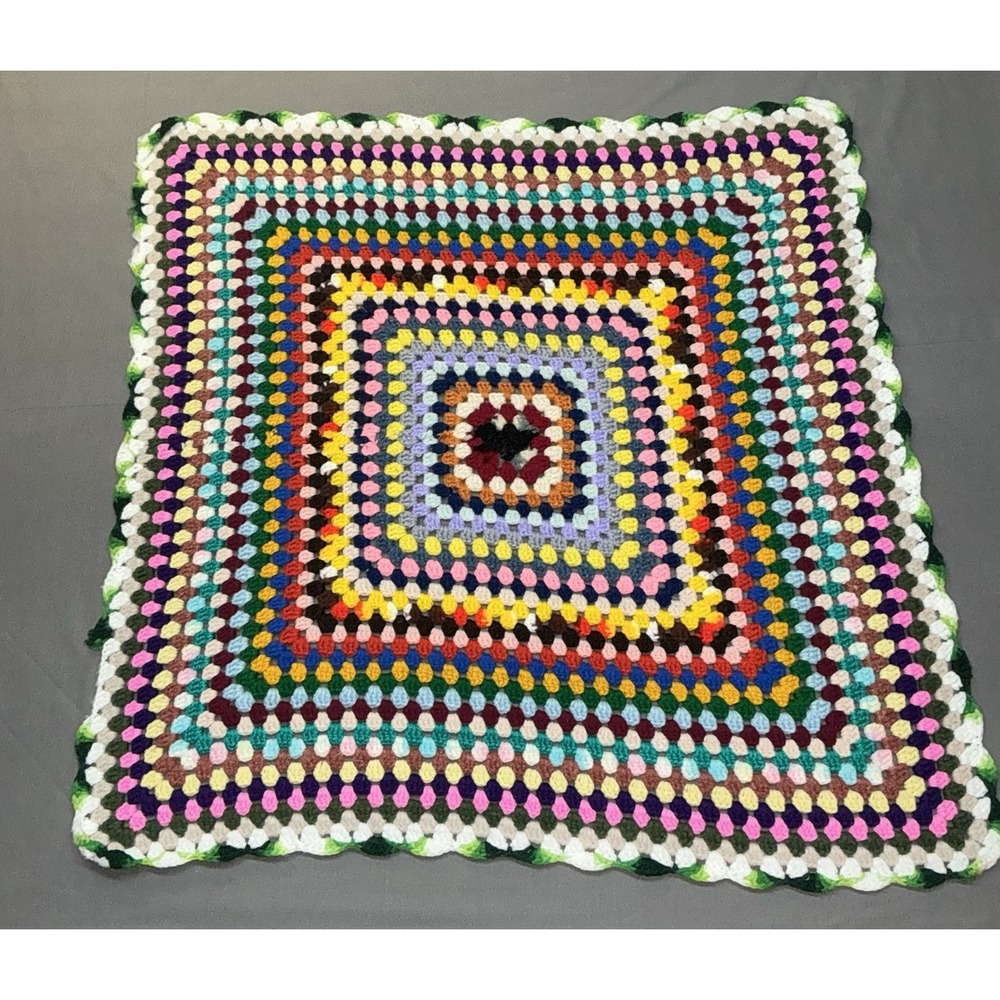 BEAUTIFUL  HANDMADE CROCHET Blanket 30x30 Multicolor